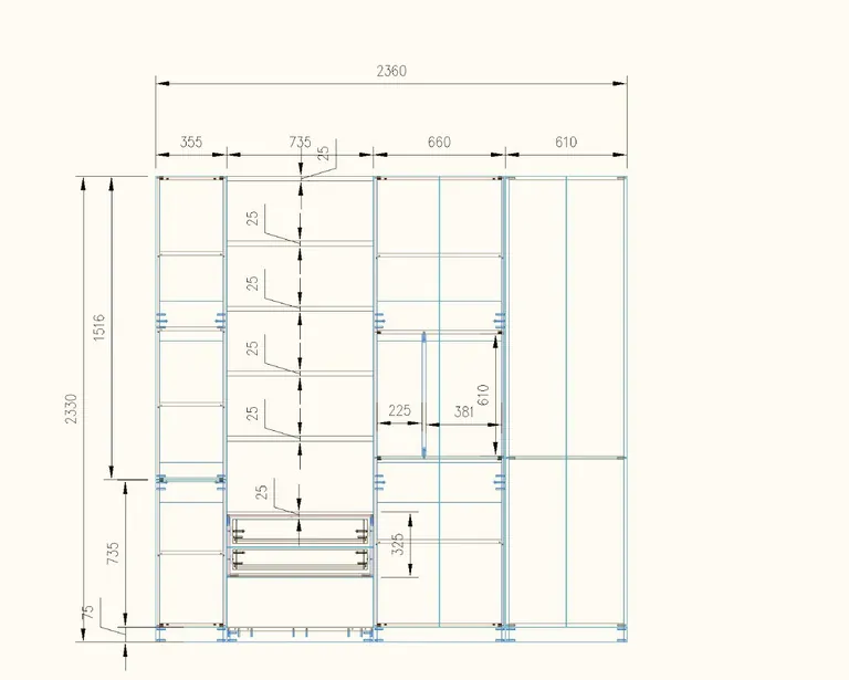 Dimensioned production drawing